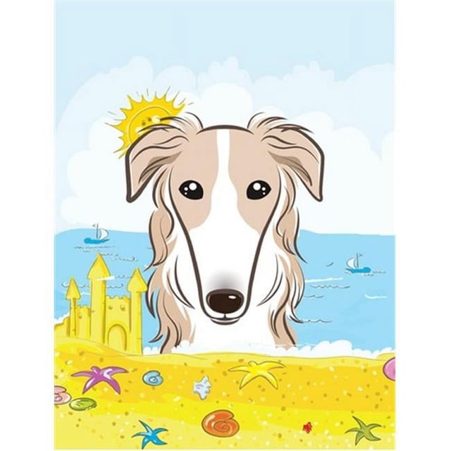 Carolines Treasures BB2096CHF Borzoi Été Plage Toile Maison Drapeau