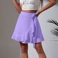 thumbnail image 6 of BUIGTTKLOP Mini Skirts for Women Wrap Short Skirt High Waisted Beach A Line Skirt Soft Casual Ruffle Cute Skirts, 6 of 6