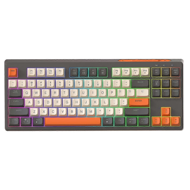 M87 80% Wireless Gaming Keyboard, 87 TKL RGB Keys, SA PBT Mechanical Feel, Bluetooth/2.4 Ghz Dual Mode Keyboard, 4000 mAh Battery for Mac/Win, Office/