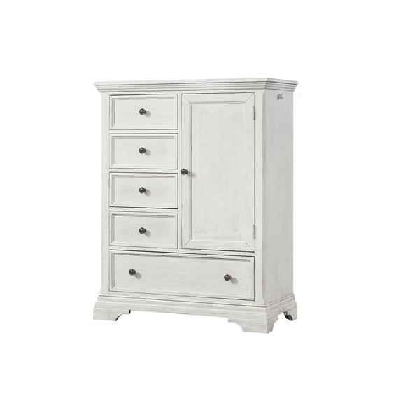 Pemberly Row Modern / Contemporary Wood Chifferobe Brushed White