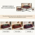 thumbnail image 4 of 80" Convertible Couch Bed with 2 Pillows, 3-Seat Folding Floor Couch & King Size Bed Mattress, DIY Combination,Chenille,Burgundy, 4 of 18