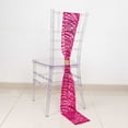thumbnail image 6 of Balsa Circle 5 Fuchsia Silver Wave Mesh Chair Sashes Embroidered Sequins Wedding Party Events Reception Decorations Supplies, 6 of 8