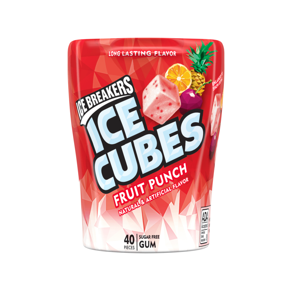 Ice Breakers, Ice Cubes Fruit Punch Chewing Gum, 3.24 Oz