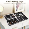 thumbnail image 3 of 4pcs Jewelry Trays, Necklace Earring Holder Organizer, Stackable Design, 12 and 24 Compartment Trays, 13.8 in x 9.4 in x 1.2 in, 3 of 6