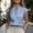 Blue, variant on CYMMPU Women's Mandarin Collar Cap Sleeve Blouse, Split Neck Sleeveless Linen-Look Top, Casual Office & Summer Wear Dark Gray XXXL