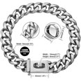 thumbnail image 2 of Silver Dog Chain Collar Walking Metal Chain Collar With Design Secure Buckle - Q1, 2 of 3