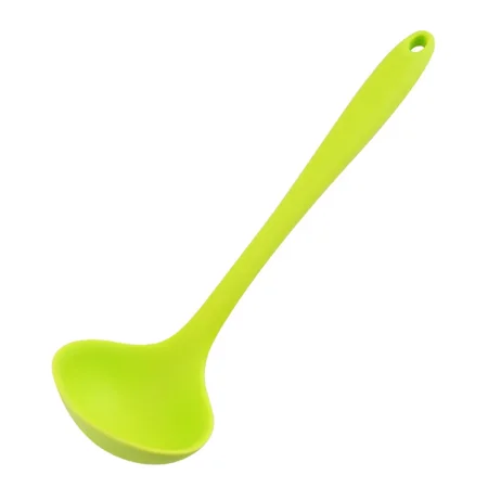 

29.8cm Silicone Soup Spoon Household High Temperature Resistant Non-stick Pot Children Drinking Soup Spoon Cooking Tools Green