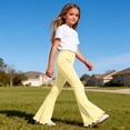 thumbnail image 5 of Ynynloco Women's Casual High Waist Ruffle Flare Pants Casual Scalloped Hem Wide Leg Solid Stretchy Bell Bottom, 5 of 9