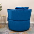 thumbnail image 5 of Single Sofa Chair Mid-Century Modern Accent Chair 360°Rotating Sofa Chair for Living Room Bedroom Navy Blue 00002, 5 of 7