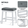 thumbnail image 4 of MoNiBloom Bar Stools Set of 2, Modern Counter Height, PU Leather Saddle Seats for Kitchen, Island, Bistro, White Frame, Gray, 4 of 8