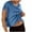 Blue, variant on Open Back Tops for Women Workout Crop Tops Short Sleeve Casual Backless Gym Yoga Shirts Loose Fit Athletic Tops