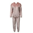 thumbnail image 3 of Posijego Women's Velvet 2 Piece Outfits Velour Sweatsuits Hoodies and Jogger Pants Tracksuit Lounge Sets, 3 of 9
