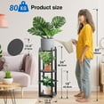thumbnail image 3 of Water Dispenser Stand with Sturdy Metal Water Jug Stand for 5 Gallon Water Bottles/Crosck, 3 Tier Corner Glass Beverage Dispenser Stand with 2 Round Shelfs for Water Jug Holder and Plant Stand-Black, 3 of 16
