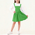 thumbnail image 4 of LIaqionyy Girls Cotton Overall Dress Sleeveless Skirt Kids Summer Casual Solid Color Mini Cute Skirts Clothes, 4 of 6