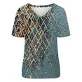 thumbnail image 4 of Camisetas con estampado floral con cuello en V para mujer Blusas femeninas cómodas a la moda Tops OAVQHLG3B Store  lin121212, 4 of 4