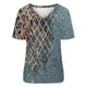 thumbnail image 4 of Camisetas con estampado floral con cuello en V para mujer Blusas femeninas cómodas a la moda Tops OAVQHLG3B Store  lin121212, 4 of 4