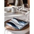 thumbnail image 6 of Blue Striped Ombre Cloth Napkins Set of 8 Reusable Dinner Napkins, Modern Blue Moire Geometric Cocktail Napkin Washable Table Napkins for Wedding/Holiday Party/Baby Shower 20"x20", 6 of 7