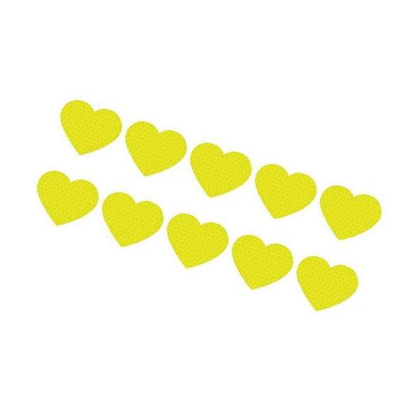 10 Pieces Heart Shaped Reflective Decals Weatherproof Car Body Stickers Removable Adhesive For Automotive Surfaces Protective