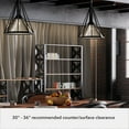 thumbnail image 5 of Hunter - Rafner 1-light Natural Black Iron, Medium Size Pendant Light, Dimmable, Geometric Style, Geometric Shaped, for Bedrooms, Dining, Living Rooms - 19451, 5 of 7