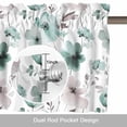 thumbnail image 6 of Vintage Teal Valance Curtain Brown Floral Watercolor Blossom Flowers Abstract Window Valances Rod Pocket Short Curtains Window Treatments for Kitchen Bedroom Bathroom Laundry 54" x 18", 6 of 9