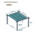thumbnail image 5 of Kojooin 10x13 Ft Modern Aluminum Pergola, Outdoor Pergola with Adjustable Canopy, Stable 4-Sided Base, Aluminum Gazebos for Backyard, Deck, Lawn, 5 of 6