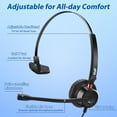 thumbnail image 3 of RVP+ Auriculares con Cancelación de Ruido con Conector USB con Micrófono, Auriculares de un Solo Oído con Micrófono, Auriculares para Centro de Llamadas para Laptop - Negro (RVP-HS100-1), 3 of 5