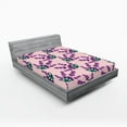 thumbnail image 2 of Ambesonne Lavender Pattern Fitted Sheet, Botany Artwork, Full Size, Jade Green and Purple, 2 of 5
