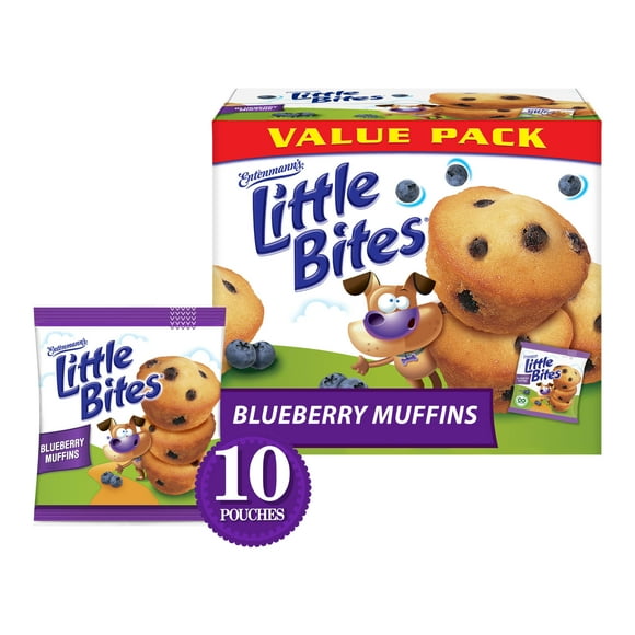 Entenmann's Little Bites Blueberry Muffins, 10 Pouches, 16.50 oz Box