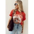 thumbnail image 5 of Women's Tomato Red COWBOY Take Me Away Graphic Western Loose Tee | [ZhiHiMeRi] | (US 12-14)L, 5 of 5