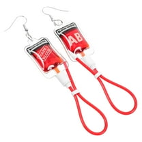 FRCOLOR  Halloween Jewelry Quirky Simulated Blood Bag Earrings Nurse