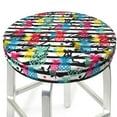 thumbnail image 3 of Hirioo Trendy Colorful Pineapples 1 for Round Bar Stool Seat Covers Washable Stool Cushion Slipcover Elastic Bar Chair Covers for 12-14 Inch Chair-13 inch, 3 of 7