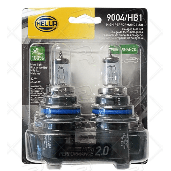 Juego de Focos Hella 9004 12V 65/45W 100% Más Luz 2.0 High Performance