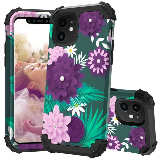 Allytech Iphone 11 Case Slim Stylish Iphone 11 Case For Girls Women Shockproof Protective Hybrid Scratch Resistant Hard Back Cover Shock Absorbent Tpu Bumper For Apple Iphone 11 Purple Flower Walmart Com Walmart Com
