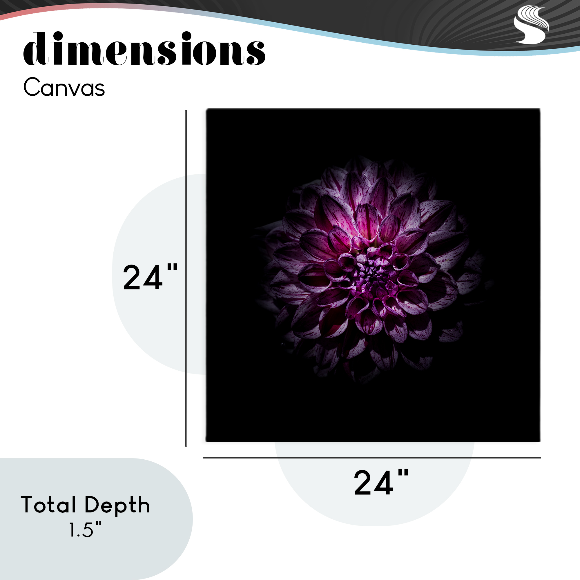 Purple Dahlia Dark Contemporary Canvas Wall Art, design by Brian Carson Photography