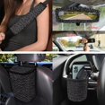thumbnail image 4 of HUISEFOR Black Leopard Print Car Seat Covers Full Set for Women Men, 15 Pcs Fashion Steering Wheel Cover Belt Cover Car Trash Can Air Vent Storage Bag Car Coasters Keychain, 4 of 7