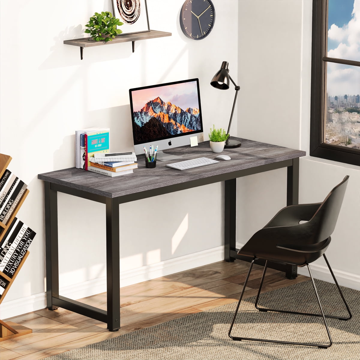 desk with metal legs