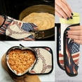 thumbnail image 5 of Yayeee Oven Mitts and Pot Holder Set of 2 Heat Resistant Kitchen Gloves Baking Hot Pad, Baseball Pattern, 5 of 5