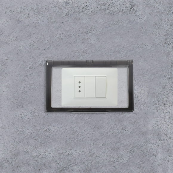 QUMIIRITY 2Pcs Waterproof Black Abs Ultra Thin Square Socket Outlet Cover For Kitchen