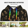 thumbnail image 4 of Wukai Gold Glitter Pineapples Print Womens Hoodies Fleece Sweatshirts Long Sleeve Sweaters Pullover Fall Outfits Winter Clothes-X-Large, 4 of 7