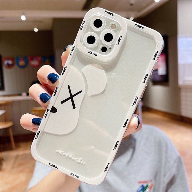 Fashion Bear KAWS Pareja Tpu Suave Funda Para Teléfono Compatible Para iPhone 14 13 12 11 Pro Max 7 8 X XR XS 6 6s Plus SE 2020 2022 Transparente A Prueba De Golpes Protector De Lente De Cámara Cubier
