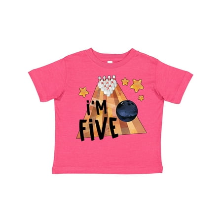 

Inktastic I m Five Bowling Ball and Pins 5th Birthday Gift Toddler Boy or Toddler Girl T-Shirt