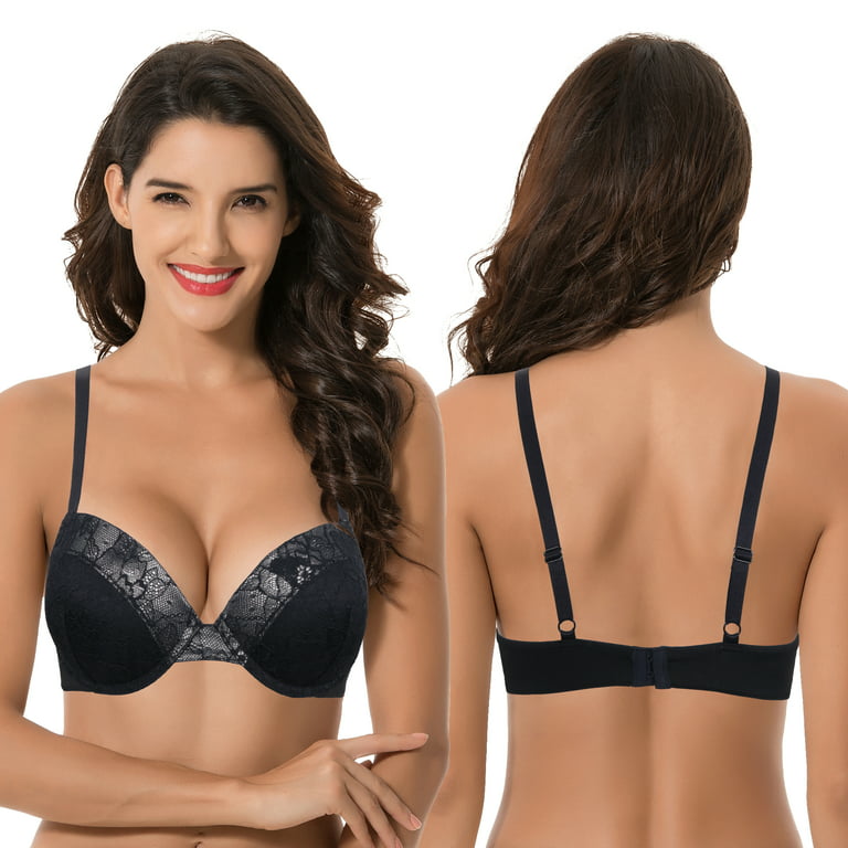 Curve Muse Women's Plus Size Add 1 and a half Cup Push Up