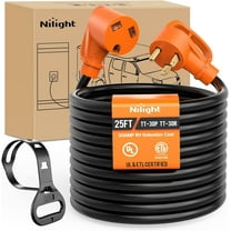 Nilight 30 Amp 25FT RV Extension Cord 125V Heavy Duty 10 Gauge Pure Copper STW Wire UL ETL Listed 3 Prong TT-30P TT-30R 30F/30M Weatherproof Cord Suit for RV Camper Caravan Trailer, 2 Years Warranty