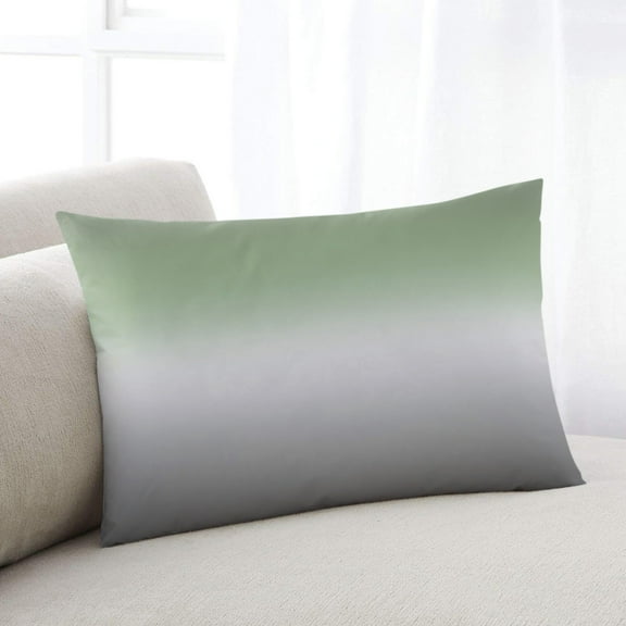 Sage Green Grey Ombre Throw Pillow Covers, Modern Ombre Abstract Art Soft Breathable Pillow Cases with Invisible Zipper for Sleeping, Standard Pillowcases for Couch Bed Sofa Chair 20x26 Inches
