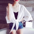 thumbnail image 4 of ENJOYW Blouse Ouverte pour Femmes Manches 3/4 Anti-UV Blouse Transparente Cardigan Fin Polyester, 4 of 7