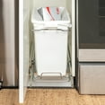 thumbnail image 3 of Household Essentials Glidez Chrome-Plated Steel Pull-Out/Slide-Out Discreet Single 5 Gallon Plastic Trash Can for Under Cabinet Use - Fits Standard Size Cabinet, Chrome and White, 3 of 10