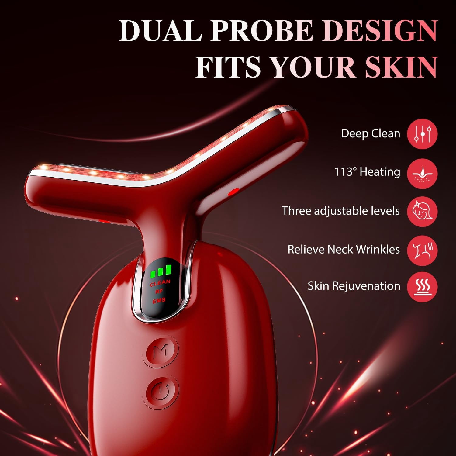 Facial Massager Red-Light-Therapy-for-Face, Neck Skin- Face WanFacial Massager Red-Light-Therapy-for-Face