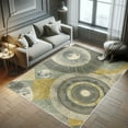 thumbnail image 5 of Ambesonne Boho Decorative Rug Carpet, Geometric Moon Mandala Muted, 4' X 5' 5", Grey Teal Earth Yellow, 5 of 5