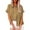 Khaki, variant on Women's Tops Fashion Solid Button Shirt Female V-Neck Loose T-shirt Blouse Tops