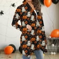 thumbnail image 5 of Womens Halloween Printed Open Front Cardigan Casual Long Sleeve Loose Fit Cute Spooky Pattern Cardigans, 5 of 6